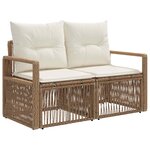 vidaXL Ensemble de canapé de jardin 11 Pièces Beige polyrotin