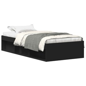 vidaXL Cadre de lit sans matelas noir 90x190 cm