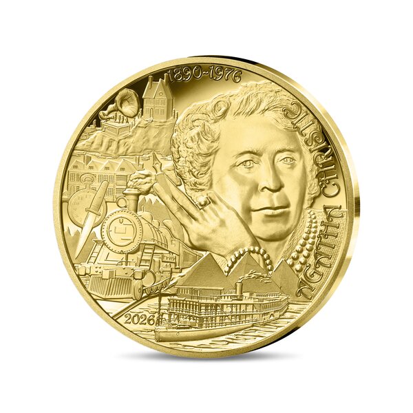 L'Art de la Plume – Agatha Christie Monnaie de 50€ 1/4 Oz Or