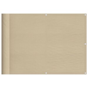 vidaXL Écran de balcon beige 75x1000 cm 100  polyester oxford