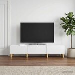 vidaXL Meuble TV Blanc brillant 147 x 34 5 x 30 cm Bois d'ingénierie