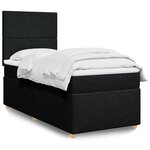 vidaXL Sommier à lattes de lit avec matelas Noir 100x200 cm Tissu