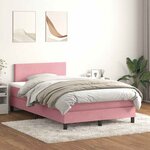 vidaXL Sommier à lattes de lit avec matelas et LED rose 120x220 cm velours