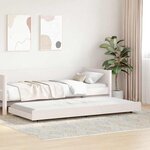 vidaXL Cadre de lit Blanc 75 x 190 cm Bois de pin massif