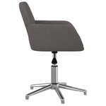 vidaXL Chaise pivotante de bureau Gris foncé Tissu