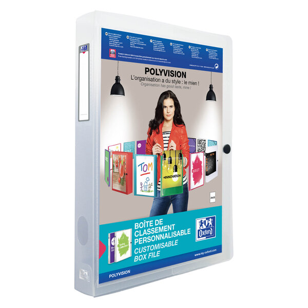 Chemise box plastique oxford 24 x 32 cm - incolore - lot de 8