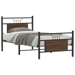 vidaXL Cadre de lit sans matelas chêne marron 90x190cm bois ingénierie