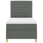 vidaXL Lit à ressort avec matelas gris foncé 100x200 cm en tissu