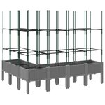 vidaXL Jardinière avec treillis gris clair 160x120x142 5 cm PP