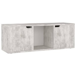 vidaXL Meuble TV Béton 88 5x27 5x30 5 cm Bois d’ingénierie