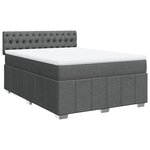 vidaXL Sommier à lattes de lit avec matelas Gris foncé 160x200cm Tissu