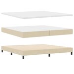 vidaXL Lit à ressorts avec matelas avec LED Crème 200 x 200 cm tissu