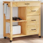 vidaXL Chariot de cuisine MONZA 84x40x90 cm bois massif de pin