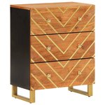vidaXL Armoire latérale marron et noir 60x33 5x75 cm bois de manguier