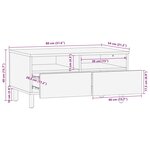 Table basse vidaXL 80x54x40 cm en bois massif d'acacia