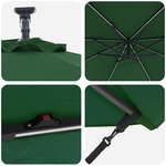 vidaXL Parasol banane à mât déporté Vert 294 x 294 x 248 cm