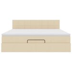 VidaXL Cadre de lit ottoman avec matelas crème 160x200 cm tissu