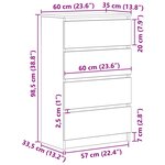 vidaXL Buffet chêne noir 60x35x98 5 cm bois d'ingénierie