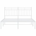 vidaXL Cadre de lit métal avec tête de lit blanc 135x190 cm