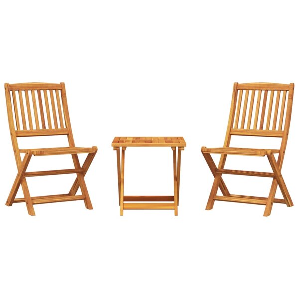 vidaXL Ensemble à manger de jardin pliable 3 Pièces bois d'acacia massif