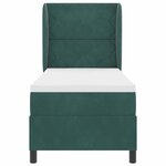 vidaXL Lit à ressorts avec matelas Vert foncé 80 x 200 cm Velours
