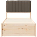vidaXL Cadre de lit avec tête de lit rembourrée Taupe 90 x 190 cm
