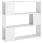 vidaXL Bibliothèque/Séparateur de pièce Blanc brillant 100x24x94 cm