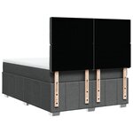 vidaXL Sommier à lattes de lit avec matelas Gris foncé 140x190cm Tissu