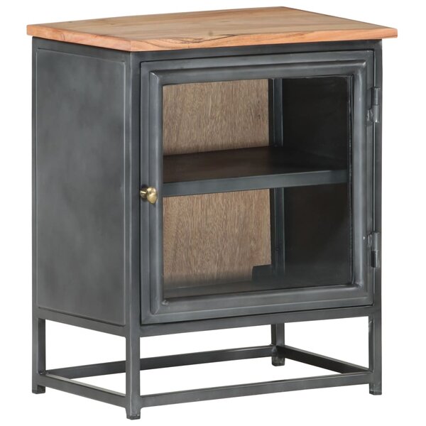 vidaXL Table de chevet Gris 40x30x50 cm Bois d'acacia massif