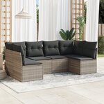 vidaXL Salon de jardin 6 Pièces avec coussins gris clair résine tressée
