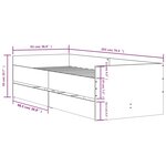 vidaXL Cadre de lit avec tiroirs sans matelas sonoma gris 90x200 cm