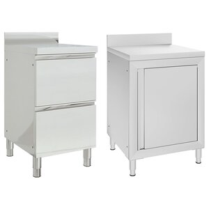 vidaXL Armoires de cuisine commerciale 2 Pièces Acier inoxydable