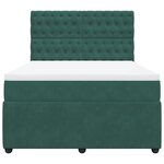 vidaXL Sommier à lattes de lit et matelas Vert foncé 140x190cm Velours