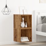 vidaXL 2 Armoires Murales - Bois Ancien - 37x37x37 cm - Fabriqué en Bois d'Ingénierie