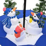 vidaXL Arbre de Noël neigeux avec base de parapluie Bleu 75 cm PVC