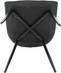 Lot de 2 chaises de salle à manger chaises de cuisine assise en tissu pied en métal anthracite 19_0000187