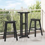 Ensemble de jardin vidaXL 3 pièces en HDPE noir