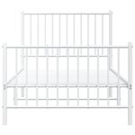 vidaXL Cadre de lit métal sans matelas avec pied de lit blanc 90x190cm