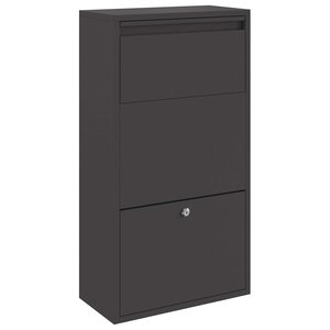 vidaXL Boîte de dépôt de colis avec porte Noir 44 x 22 x 82 cm Acier