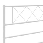 vidaXL Cadre de lit métal sans matelas et tête de lit blanc 135x190 cm