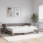 vidaXL Lit de jour avec gigogne sans matelas taupe 80x200 cm