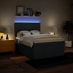 vidaXL Sommier à lattes de lit avec matelas Bleu 160x200 cm Tissu