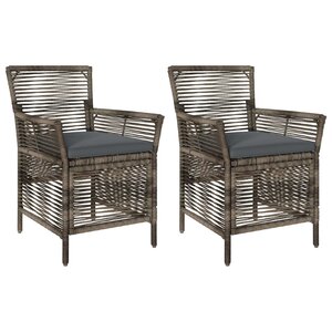 vidaXL Chaise d'Extérieur 2 Pièces Gris et Gris foncé polyrotin