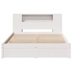 vidaXL Lit bibliothèque sans matelas blanc 160x200 cm bois pin massif
