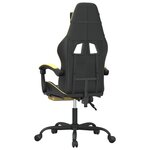 vidaXL Chaise de jeu pivotante et repose-pied Noir et doré Similicuir