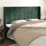 vidaXL Tête de lit avec oreilles Vert foncé 183x16x118/128 cm Velours