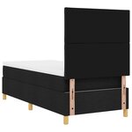 vidaXL Lit à ressorts avec matelas et LED Noir 100x200 cm Tissu