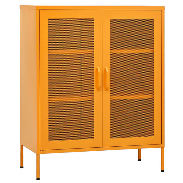 vidaXL Armoire de rangement Jaune moutarde 80 x 35 x 101 5 cm Acier