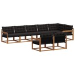 vidaXL Ensemble de canapés d'extérieur 8 pc Naturel et Noir