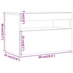 vidaXL Meuble TV avec lumières LED vieux bois bois d'ingénierie